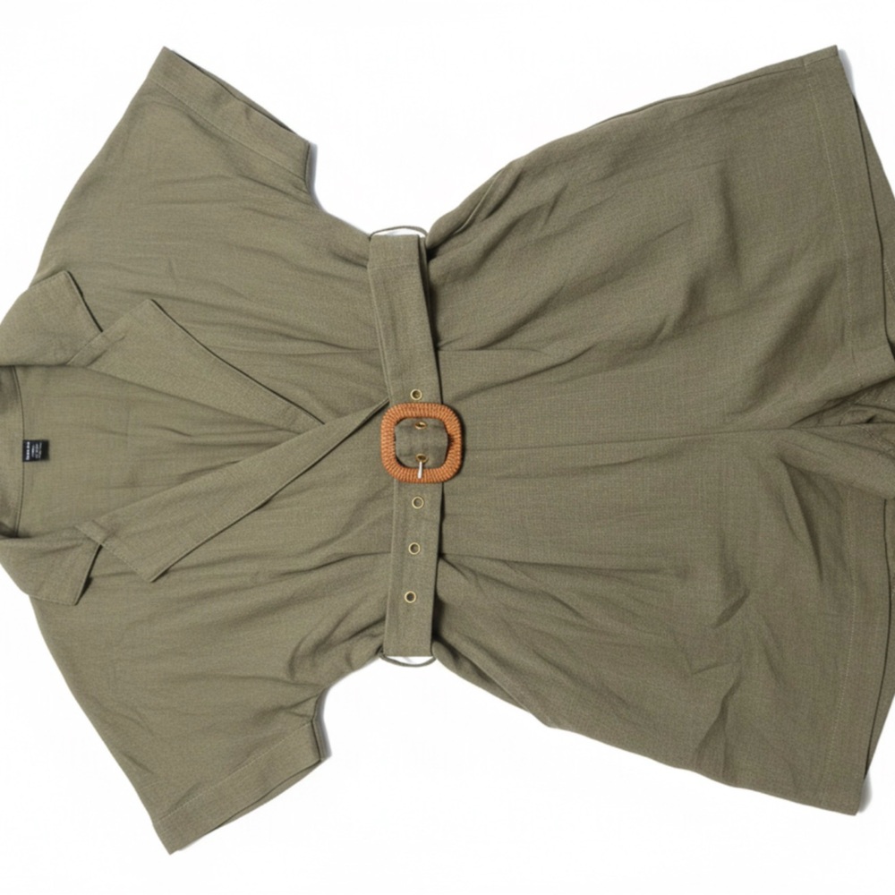 Olive Green Belted Jumpsuit